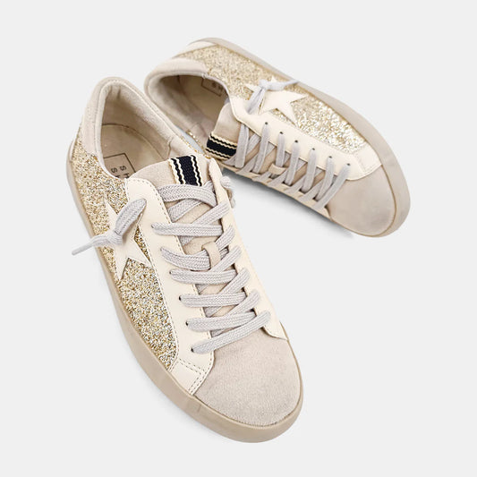 Paula Gold Glitter Sneakers