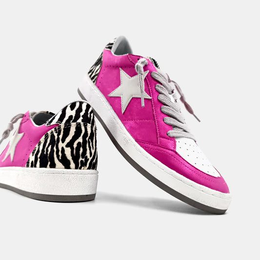 Paz Hot Pink Zebra Sneakers