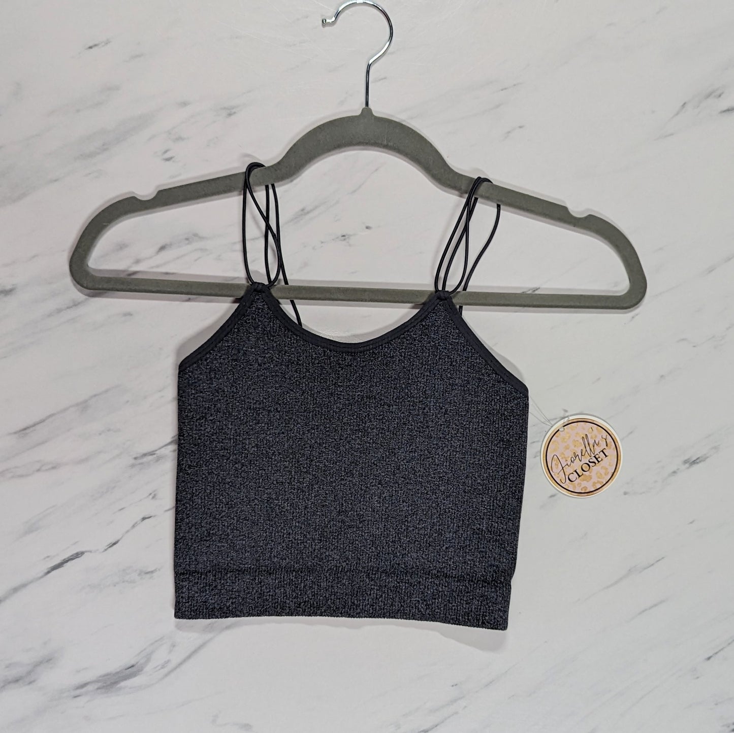 Ribbed Bralette Charcoal