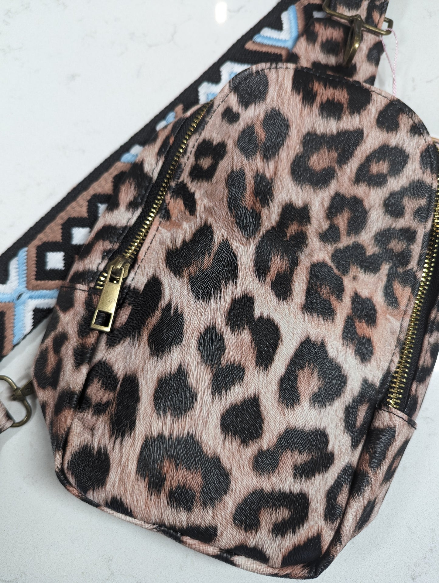 Cheetah Brown Sling Backpack