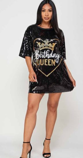 Birthday Queen Sequins Top